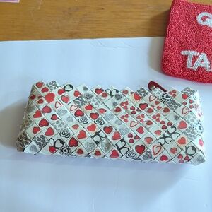 Heart Patterned Women's Clutch